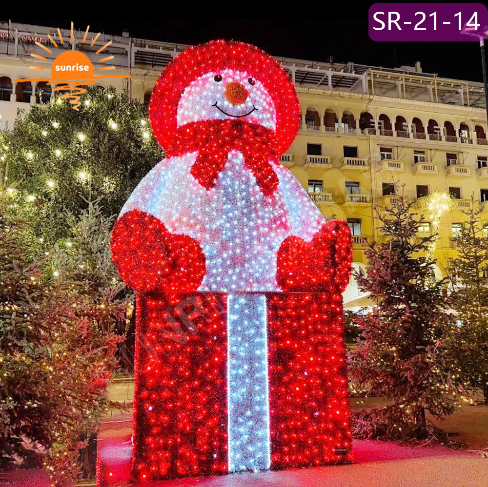 Mall park decoration props LED motif light Christmas photo op snowman design outdoor waterproof theme in Winterland Light Show