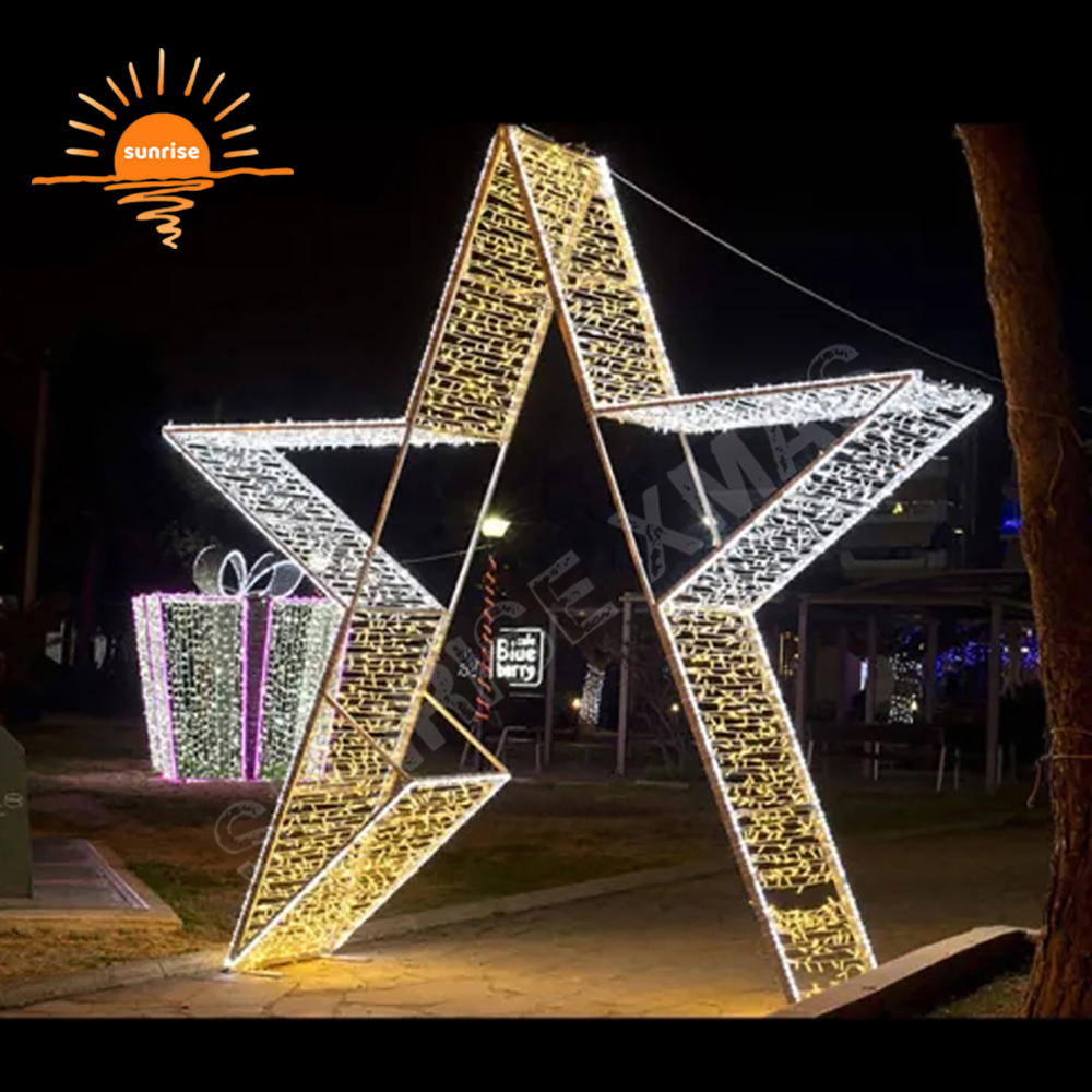 New Design Wedding star Decorative Lights Led Outdoor Street Arch Light show Christmas snowflakes motif tunnel