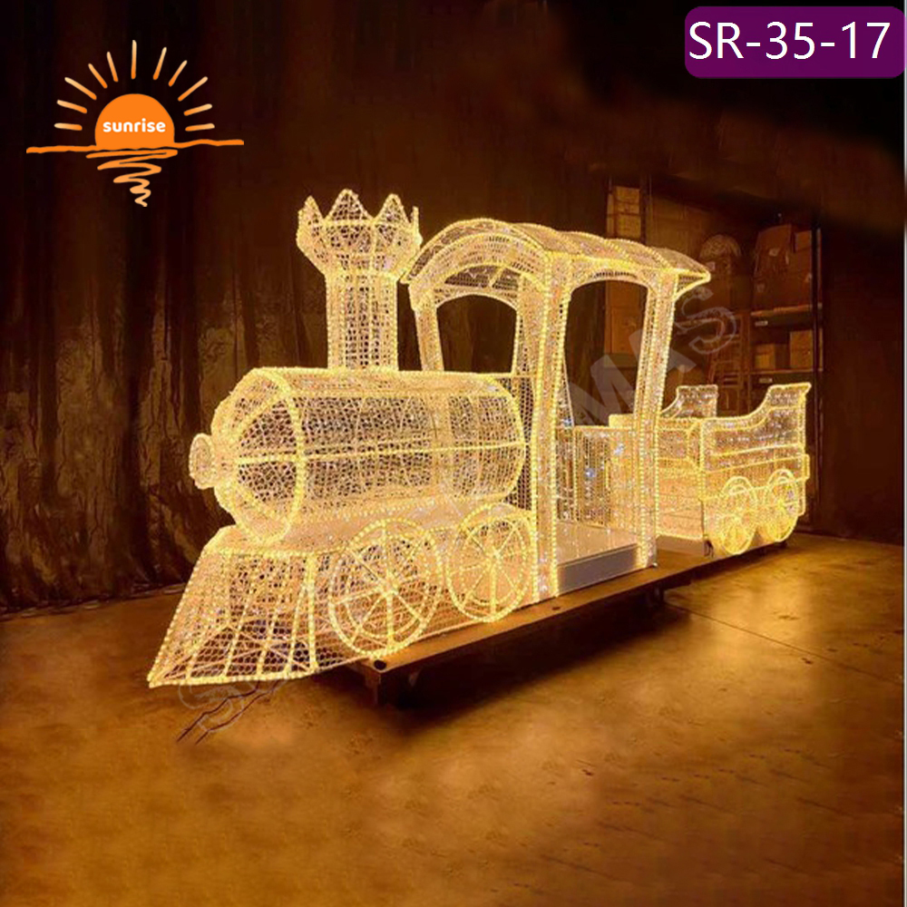 LED custom Design train Vehicle Light Party Event Ornament holiday season mall park decoration 3D giant Luminescence motif