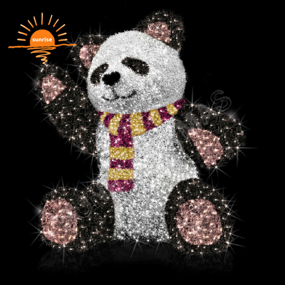 Led Lights North Pole Sigh Motif Panda and Bear Decoration for Playgrounds Animated Merry Christmas Santa Waterproof Decoration