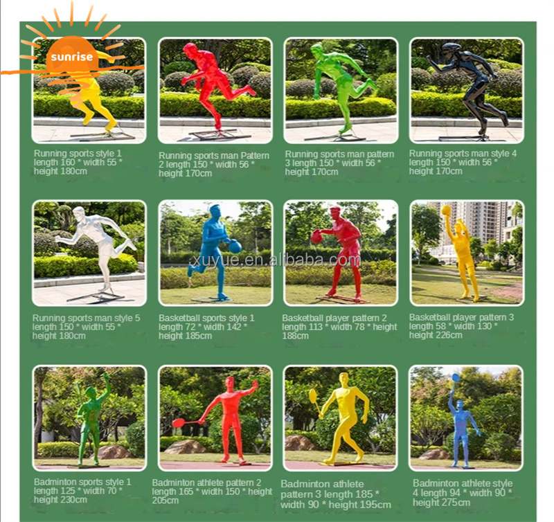 Life Size Fiberglass Resin Sports Basketball Court Sculpture Garden Ornaments Outdoor Mall Fiberglass Decoration