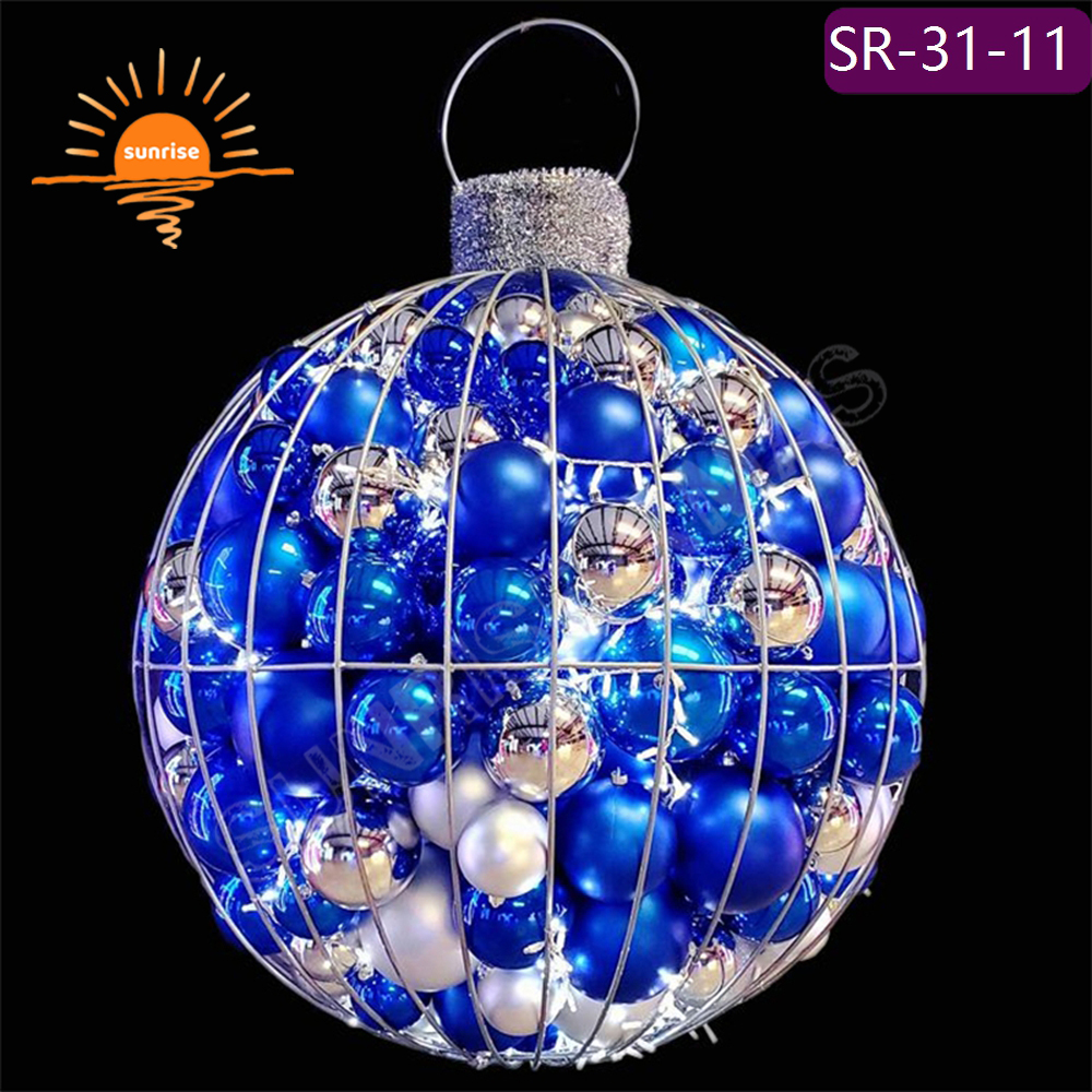 New outdoor Xmas bauble/ornament 3D emitting diode theme light show in stock Christmas ball shape waterproof motif decoration
