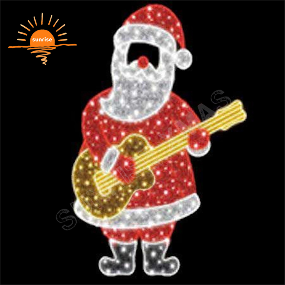 Christmas Photo Op Motif Light show Sled with Santa Claus string light for Festive Displays Outdoor gift Photo frame Decorative