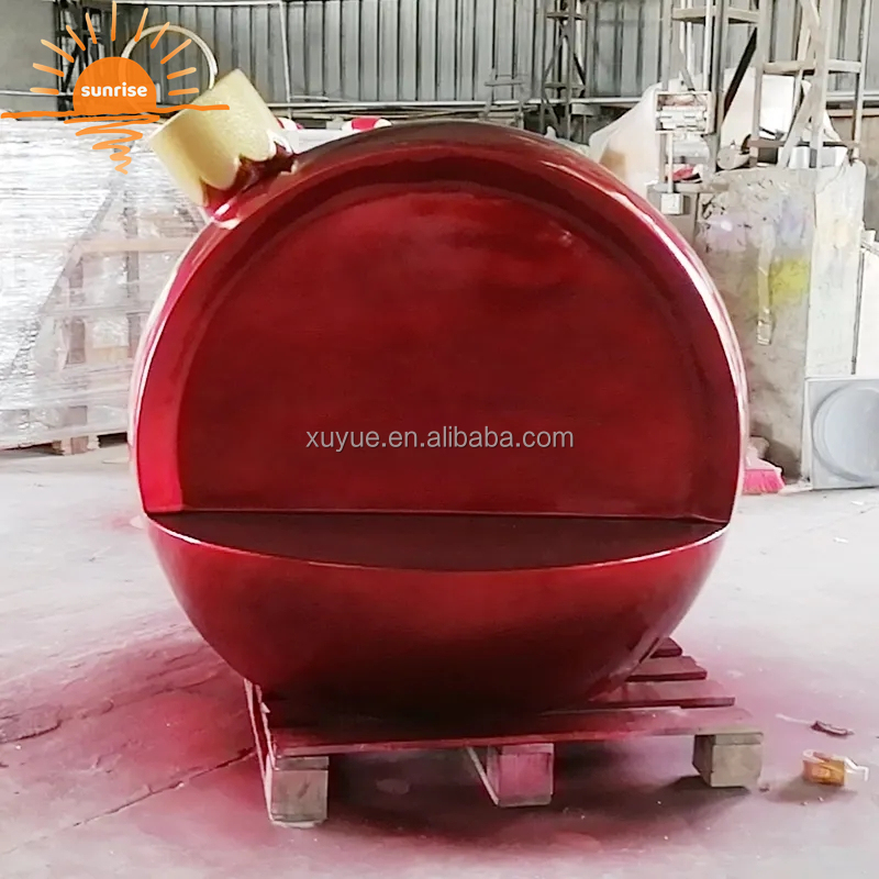 Outdoor Fiberglass Large 200cm Selfie Ball Chair for Christmas Decoration Shopping Mall