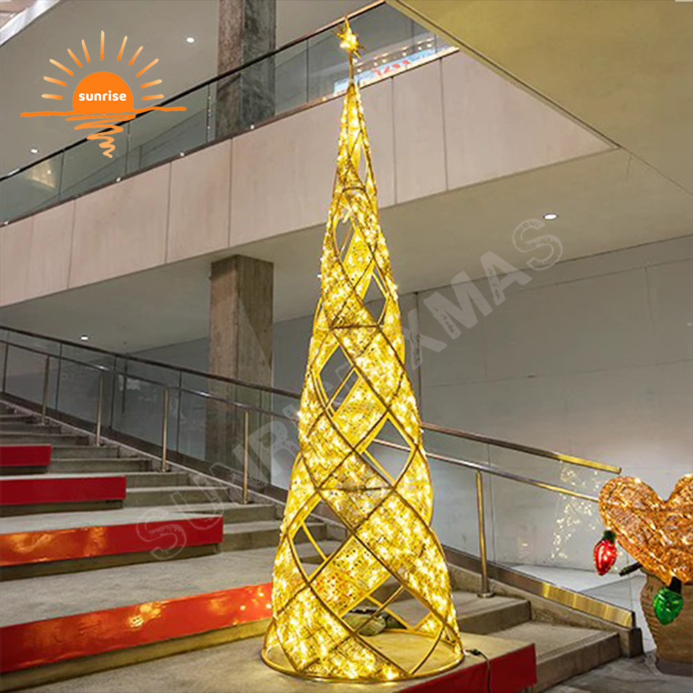 Christmas Waterproof Giant Tree Motif Lights for Commercial Custom Outdoor Christmas Star Decoration Artificial Christmas Tree
