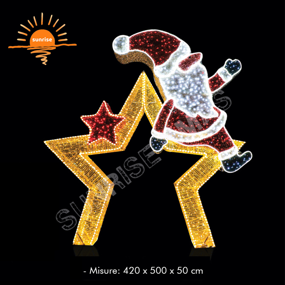 Luminescence Christmas tree arch Party Event Ornament led Santa Claus motif light outdoor walk through star tunnel decoration