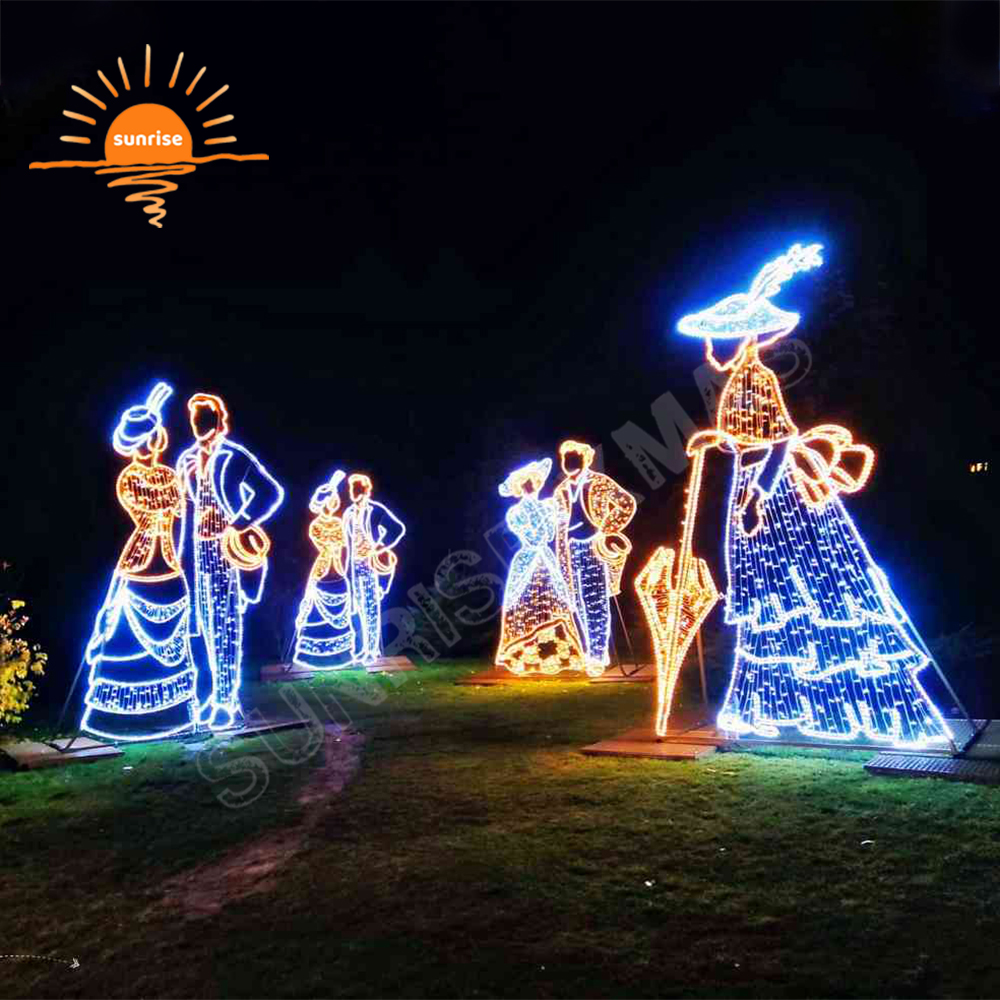 Holiday Light Displays Christmas Play Ice Hockey Theme Light Show LED Onstage Song and Dance Club Motif Decoration for Festive