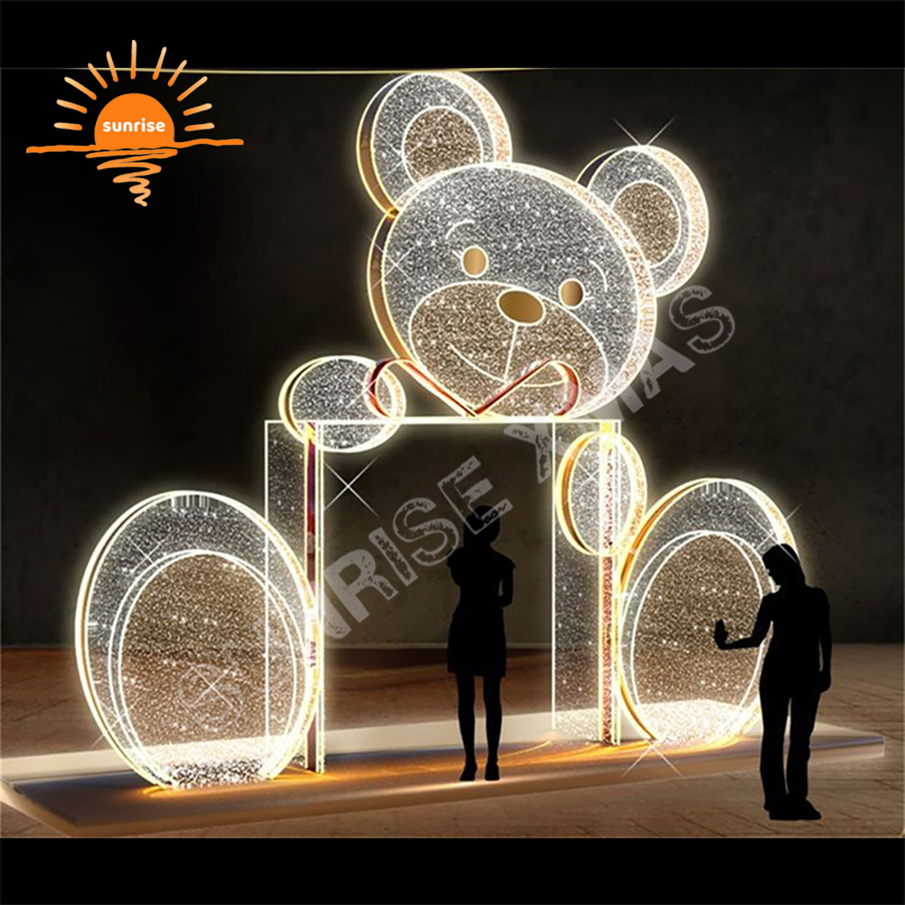 High-quality waterproof Animals theme park large Christmas Polar bear light show 3d giant outdoor arch pattern decorative light