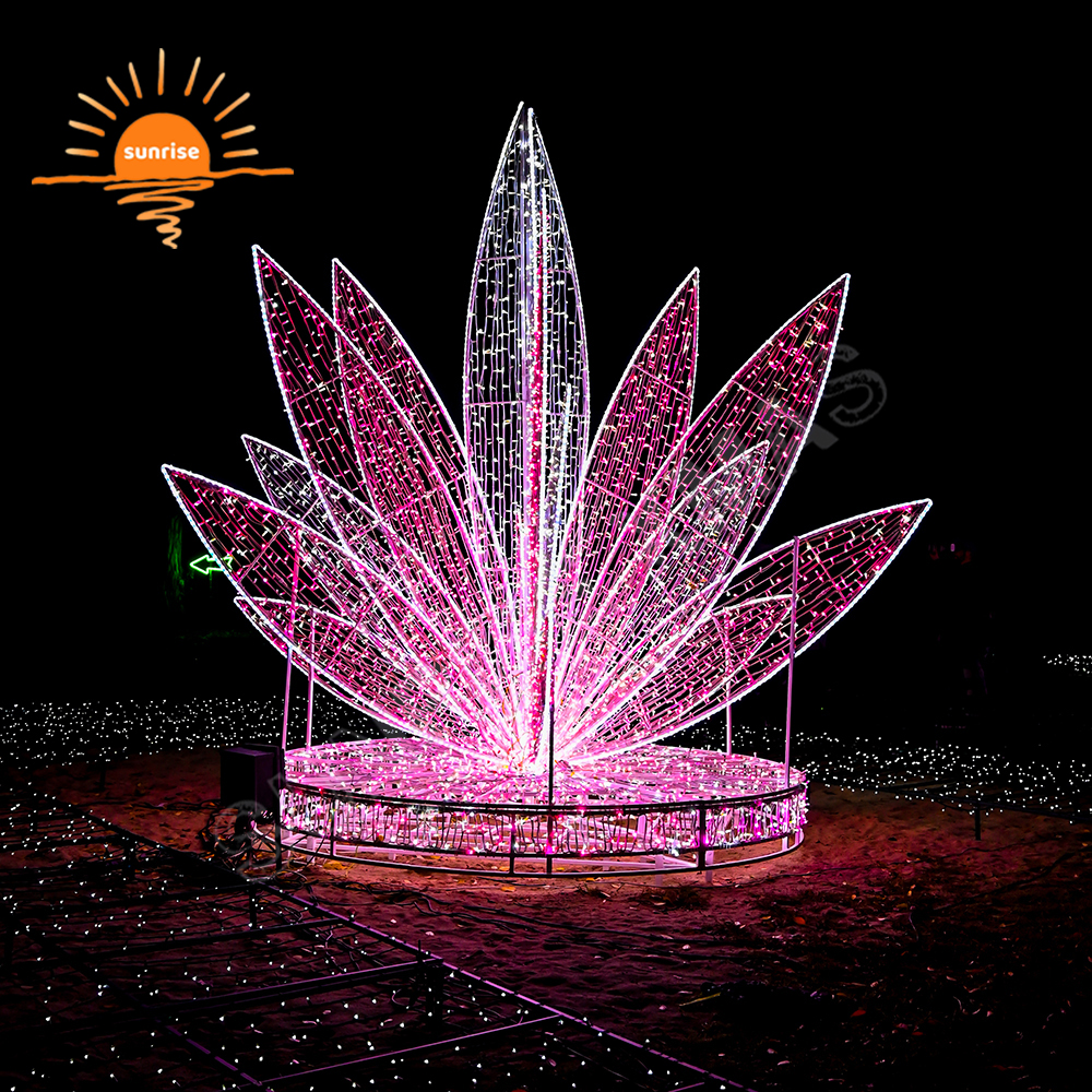 Holiday Decoration Christmas Mushrooms Motif Decoration Supplies LED Waterproof Flowers Butterfly Light Show for Park