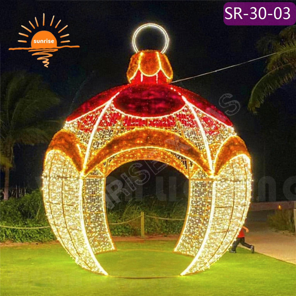 RGB Large Christmas Ball Chair Light LED xmas walk through tunnel bauble/ornament arch for garden park in stock