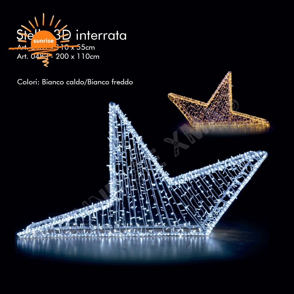 IP65 Led star motif lights Christmas outdoor commercial tree decoration festival Party Event Ornament light show for mall