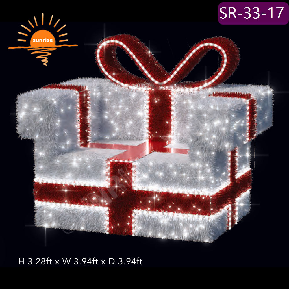 IP65 LED Commercial Christmas bauble/ornament Decorations Custom seat chair with ice spikes Xmas throne light show in stock