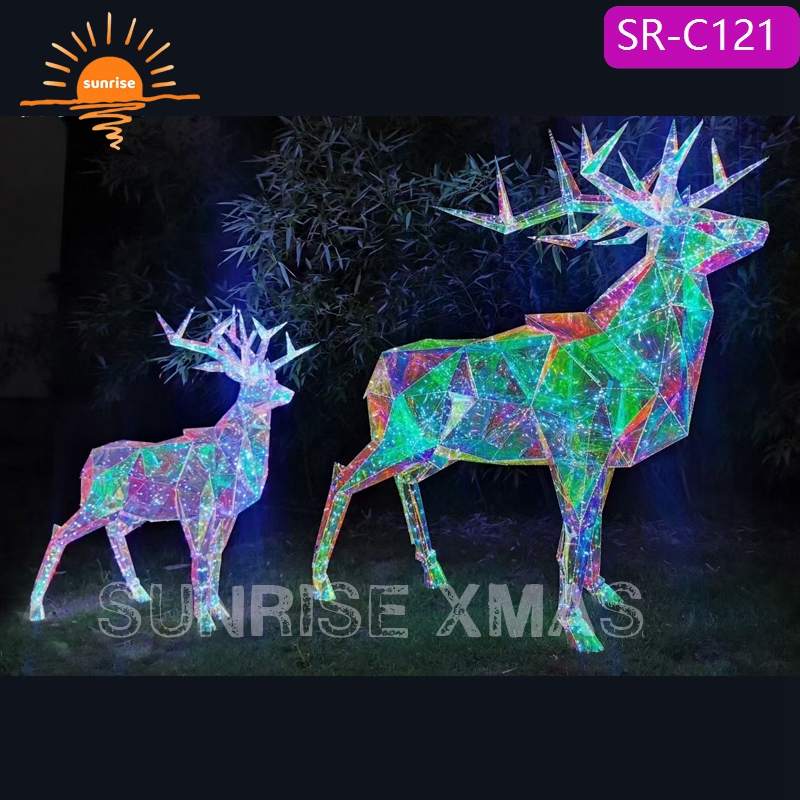 2022 NEW Large Outdoor Christmas Reindeer Hologram Decoration for New Year Decoration