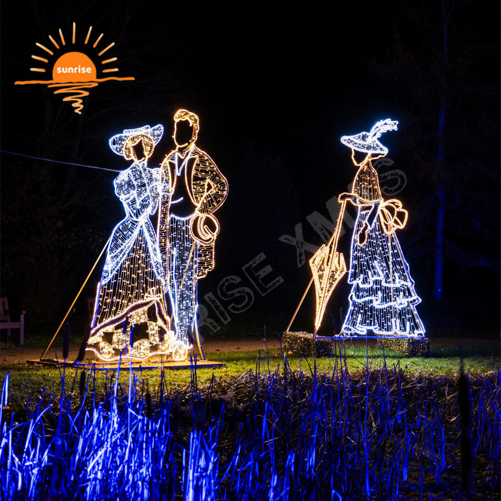 Holiday Light Displays Christmas Play Ice Hockey Theme Light Show LED Onstage Song and Dance Club Motif Decoration for Festive