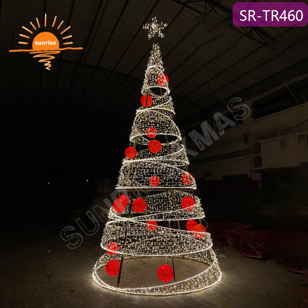 Best Holiday Light Displays artificial christmas tree large commercial Exterior Programmable smart RGBW light Xmas tree