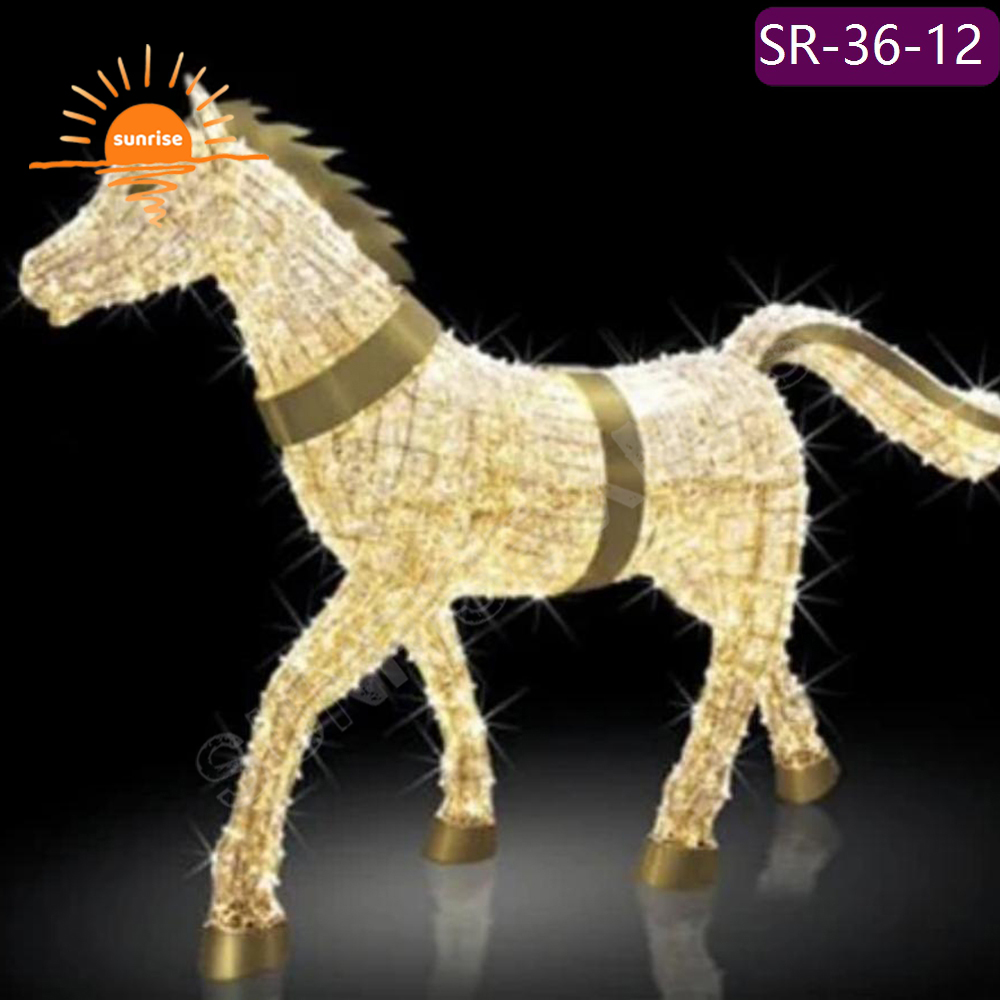 Customizable 3D giant Christmas Vehicle motif photo op light Mall park props Holiday Giant LED Carriage Pattern Decorative