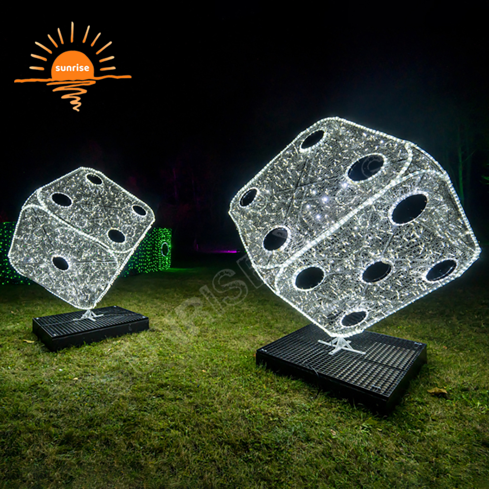 Holiday Light Displays Christmas Walk Through Arch Poker Dice Theme Light Show LED Heart Soldier Motif Decoration for Festive