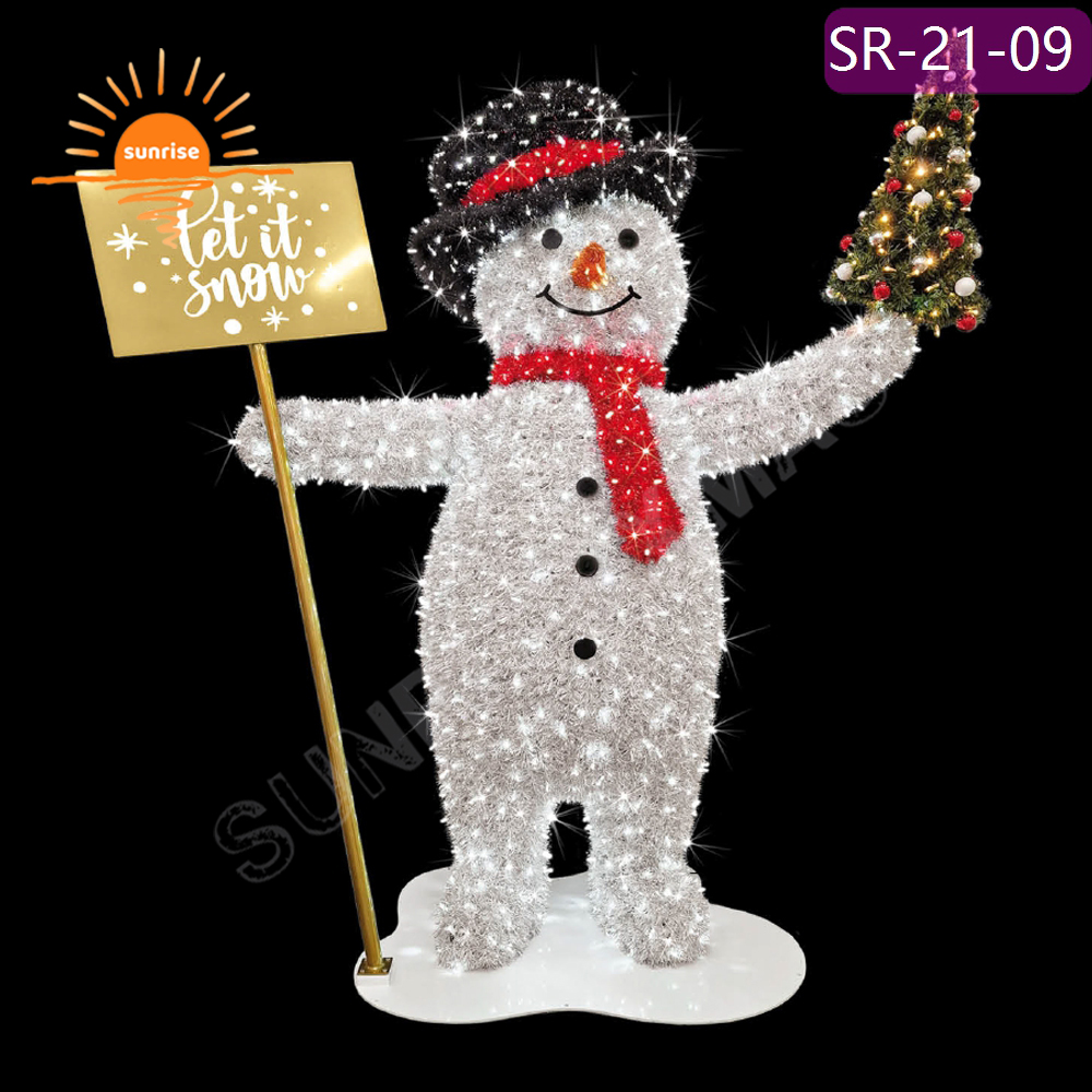 Mall park decoration props LED motif light Christmas photo op snowman design outdoor waterproof theme in Winterland Light Show