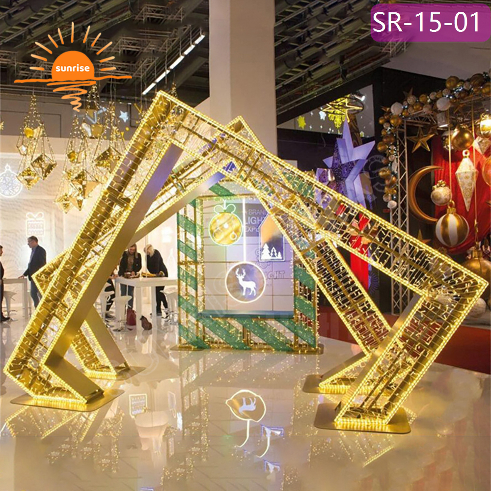 Commercial IP65 Christmas street walk through tunnel led motif arch decoration light mall park decoration props light show