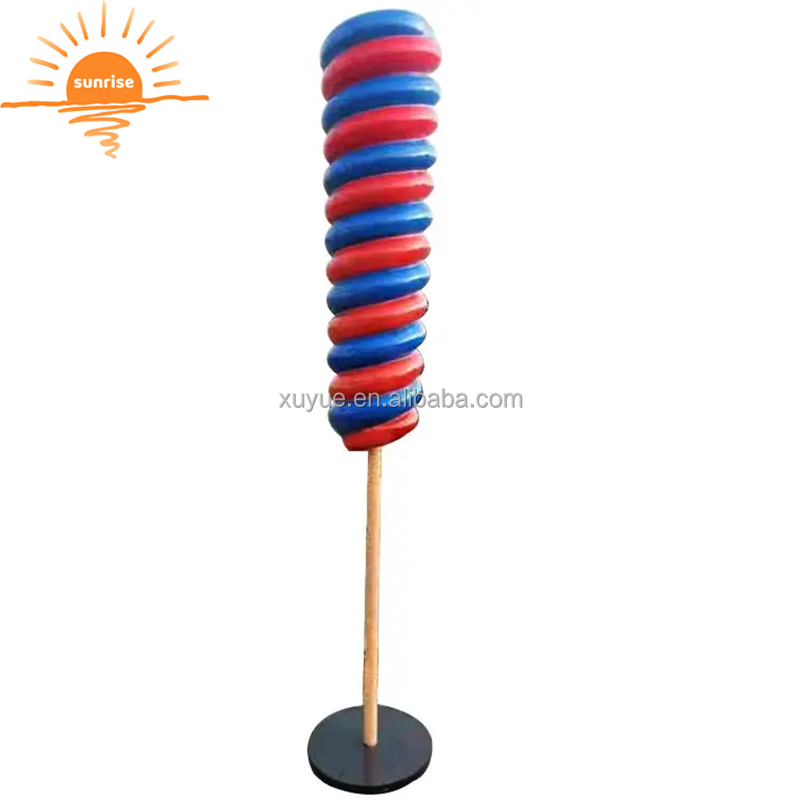 Outdoor Decoration Fiberglass Balloon Candy and Lollipop Sculpture