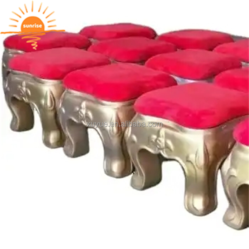 45cm Height Red and Gold Fiberglass Christmas Santa Stool