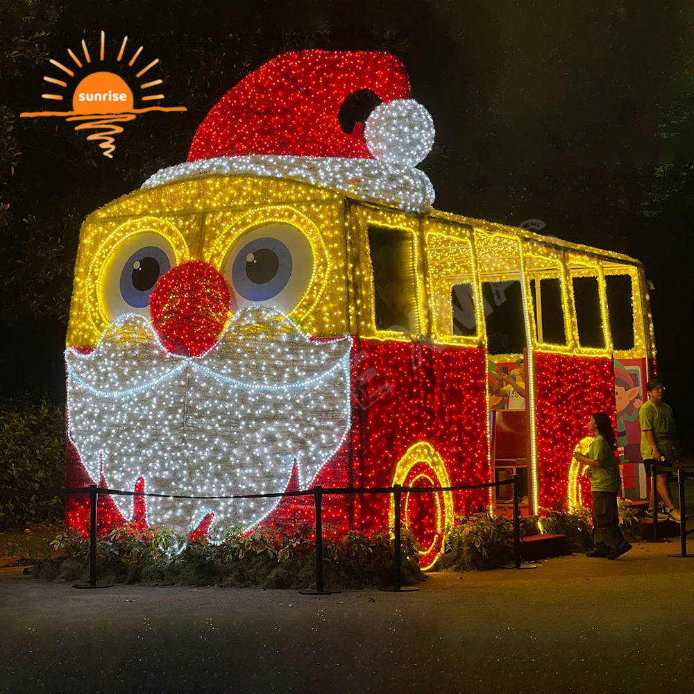 Custom Ip65 Life Size Car Bus Motif Lights  Large Christmas Theme Fighter Aircraft Lights for Festival Outdoor Train Decoration
