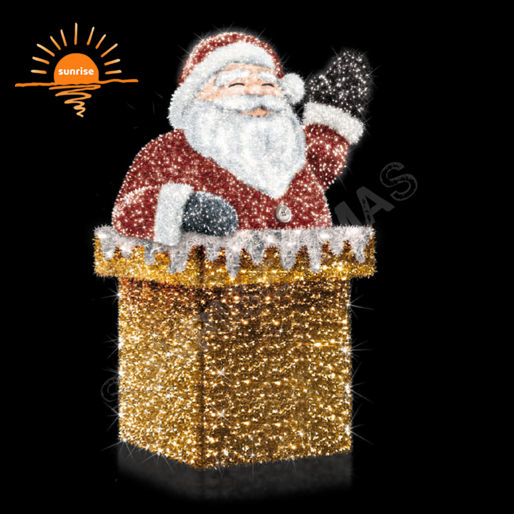 Xmas Giant Outdoor 3d Santa Claus North Pole Sigh Christmas Tree with Santa Claus LED Lights to Holiday Outdoor Party Decoration