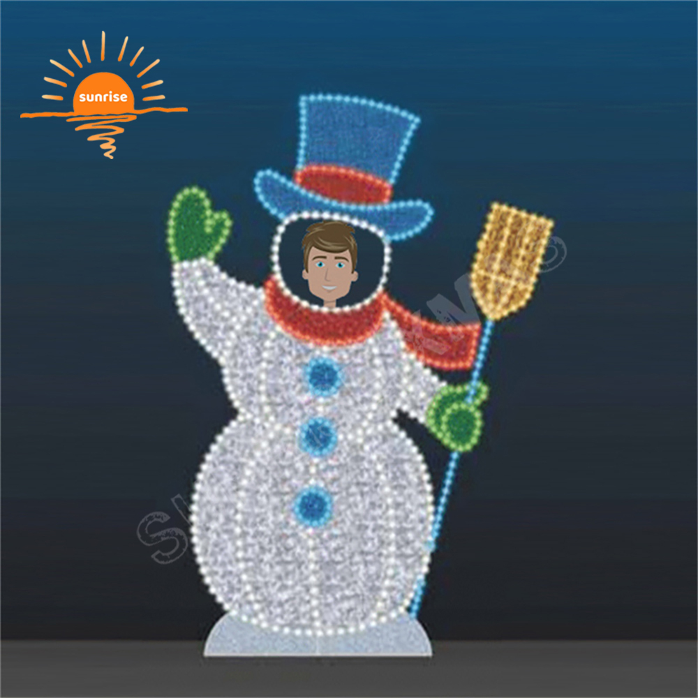 IP65 waterproof Christmas snowman Motif Light xmas Photo Op frame theme light show custom Outdoor Gingerbread Man Decorative