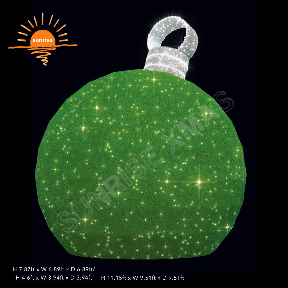 Outdoor Large Led Christmas Ball Motif Light 3d Large Bauble Commercial Led Lighted Christmas for Outdoor Christmas Decoration