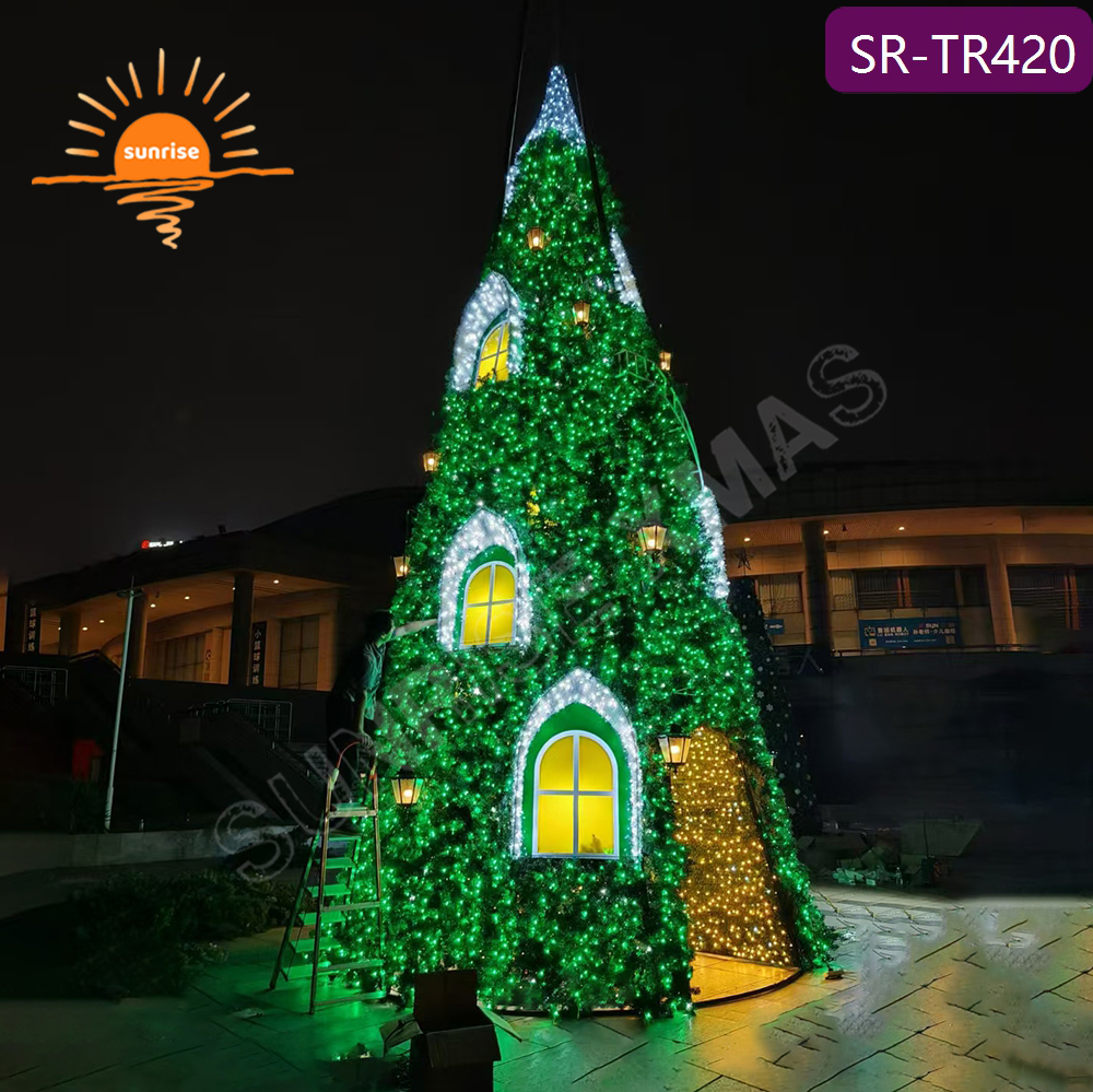 Commercial 6m 7m 10m 15m 20m Large Outdoor Giant Christmas Tree with Light Custom Light Show Decoration for Shopping Mall Hotel