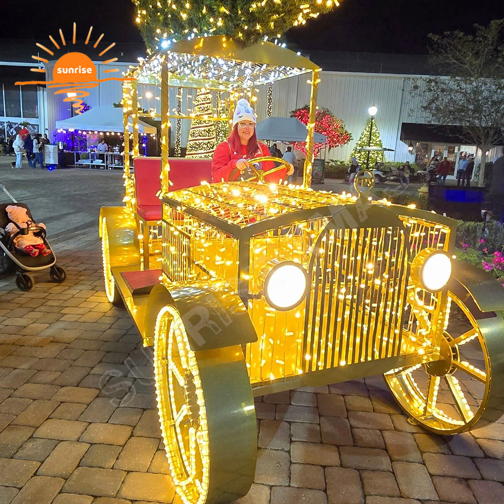 OEM Custom New Design Large Led Car Motif Light Show IP65 Outdoor Waterproof Christmas Vehicle Light for Holiday Decoration