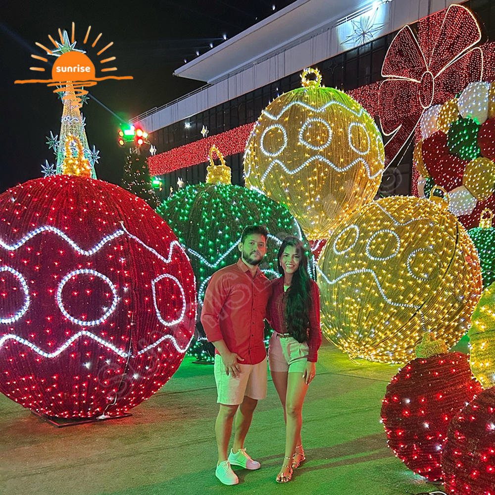 IP65 Christmas Ornament Lights Outdoor Waterproof LED Bauble/ornament Motif Light Show Xmas Street Ball String Lights