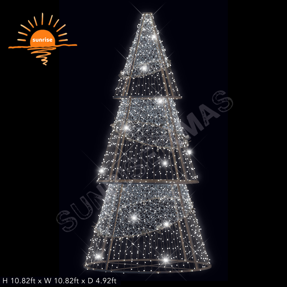 Christmas Waterproof Giant Tree Motif Lights for Commercial Custom Outdoor Christmas Star Decoration Artificial Christmas Tree