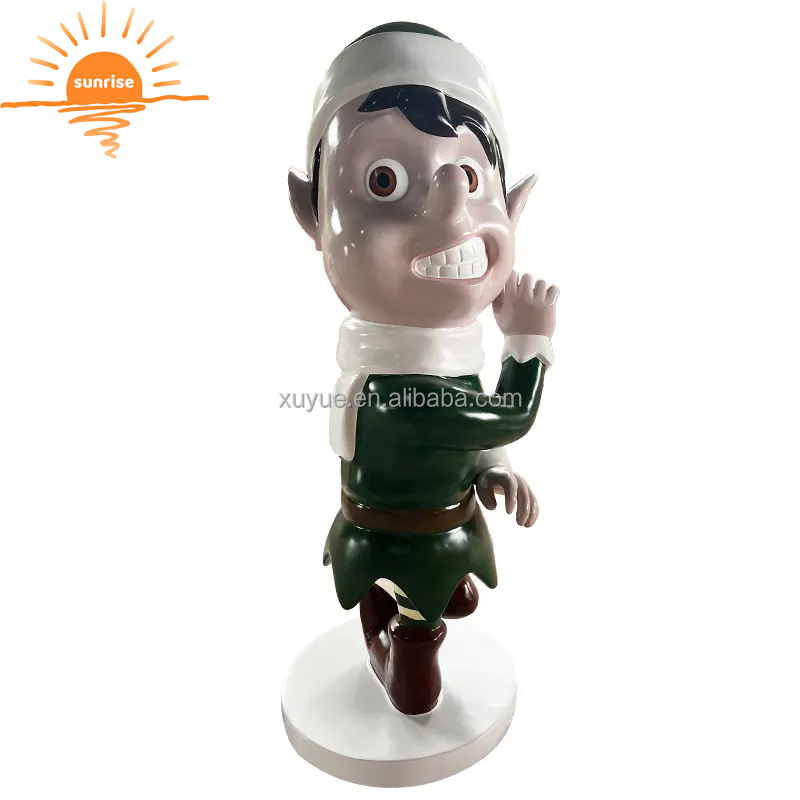 Fiberglass Christmas Decoration Elf Stunning Fiberglass Amusement Park Cartoon Decoration Elf Sculpture