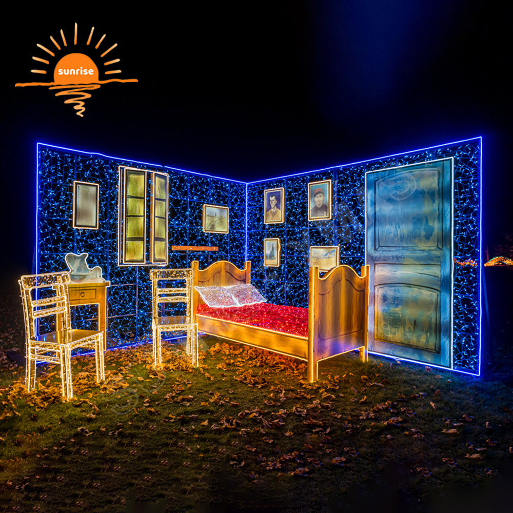 Custom Outdoor Christmas Wonderland Walk Through Castle Theme Light Show LED Room Arch Motif Decoration for Festive Displays