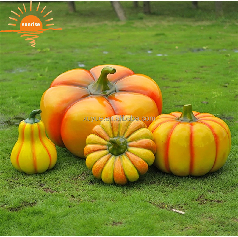 Artificial Vegetables Fruit Pumpkin Watermelon Strawberry Pineapple Sculpture Resin Outdoor Mall Fiberglass Decoration