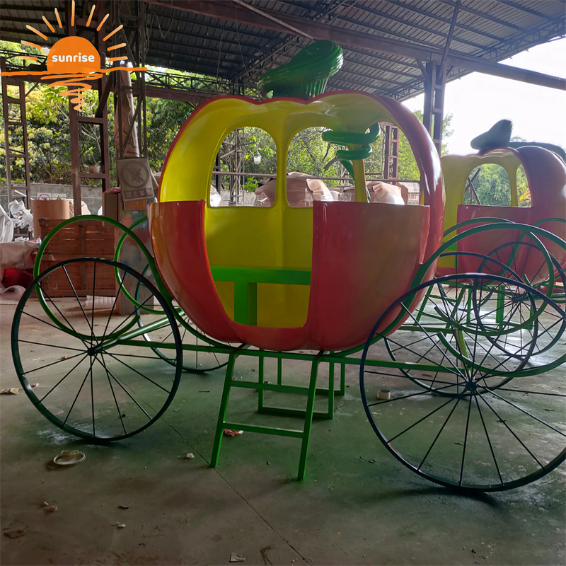 Customs Fiberglass Halloween Statue Sculpture Resin Crafts Giant Skeleton Pumpkin Cart Props Toy Halloween Decorations Outdoor