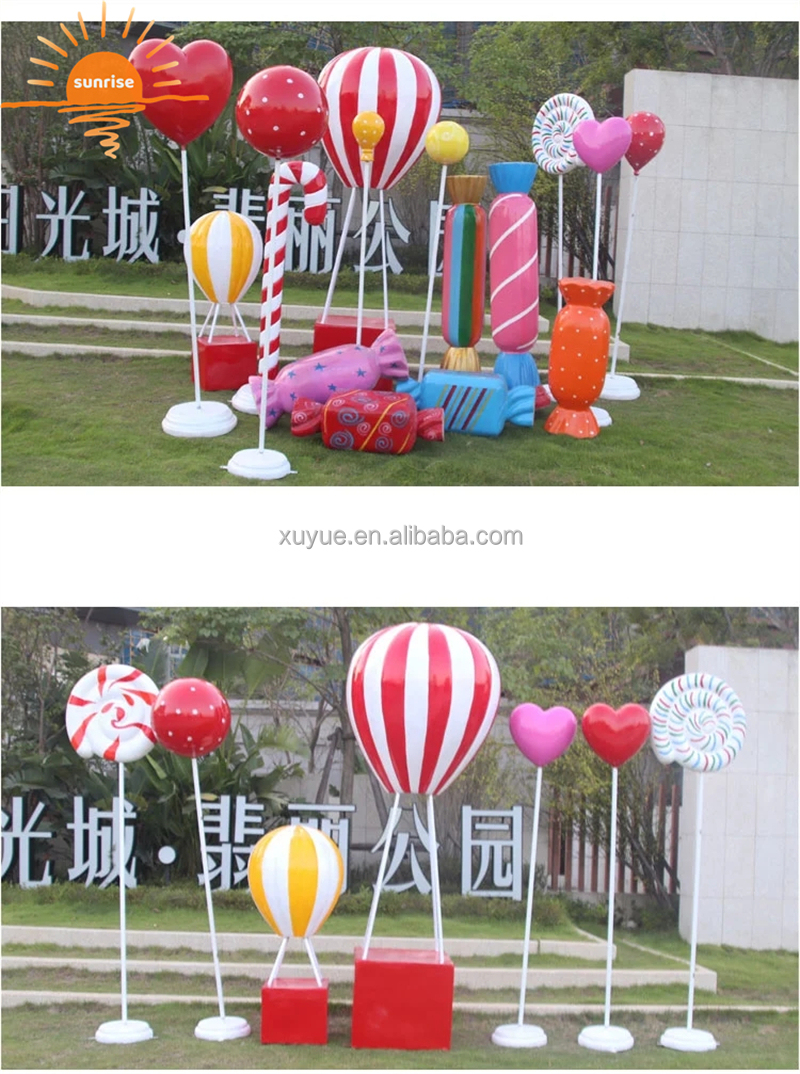 Support Customized Life Size/large Resin Fiberglass Hot air Balloon Sculpture Statue Christmas Decorations