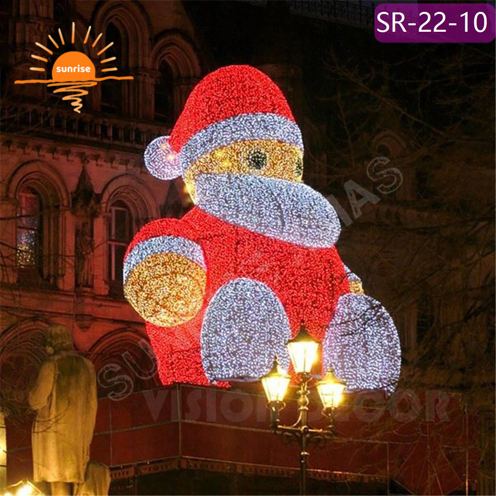 Large Outdoor Commercial Giant LED Lighted Huge Christmas Santa Claus Xmas Fairy Tale Style Decorations for Shopping Centre