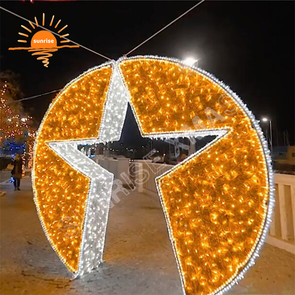 3d giant outdoor tree decorative motif arch pattern LED light show waterproof IP65 park large Christmas bauble/ornament light