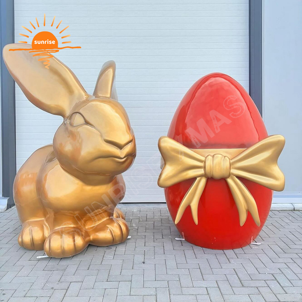 Outdoor Easter Bunny Decorations Large Motif Light Commercial Street Easter Egg Decorations for Holiday Light Displays