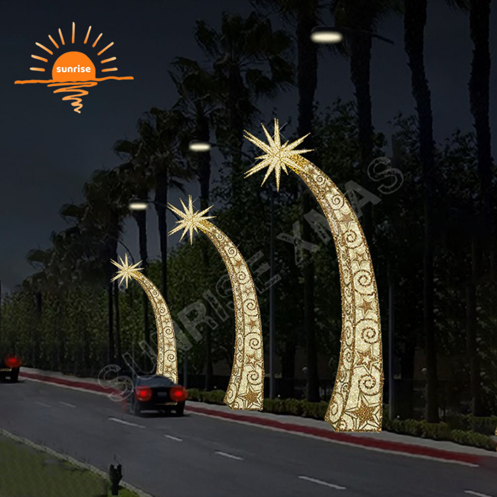 Christmas Star Decoration Supplies Arch Led Light Large Ramadan Moon Chair Decoration Walk Through Tunnel Waterproof Lights