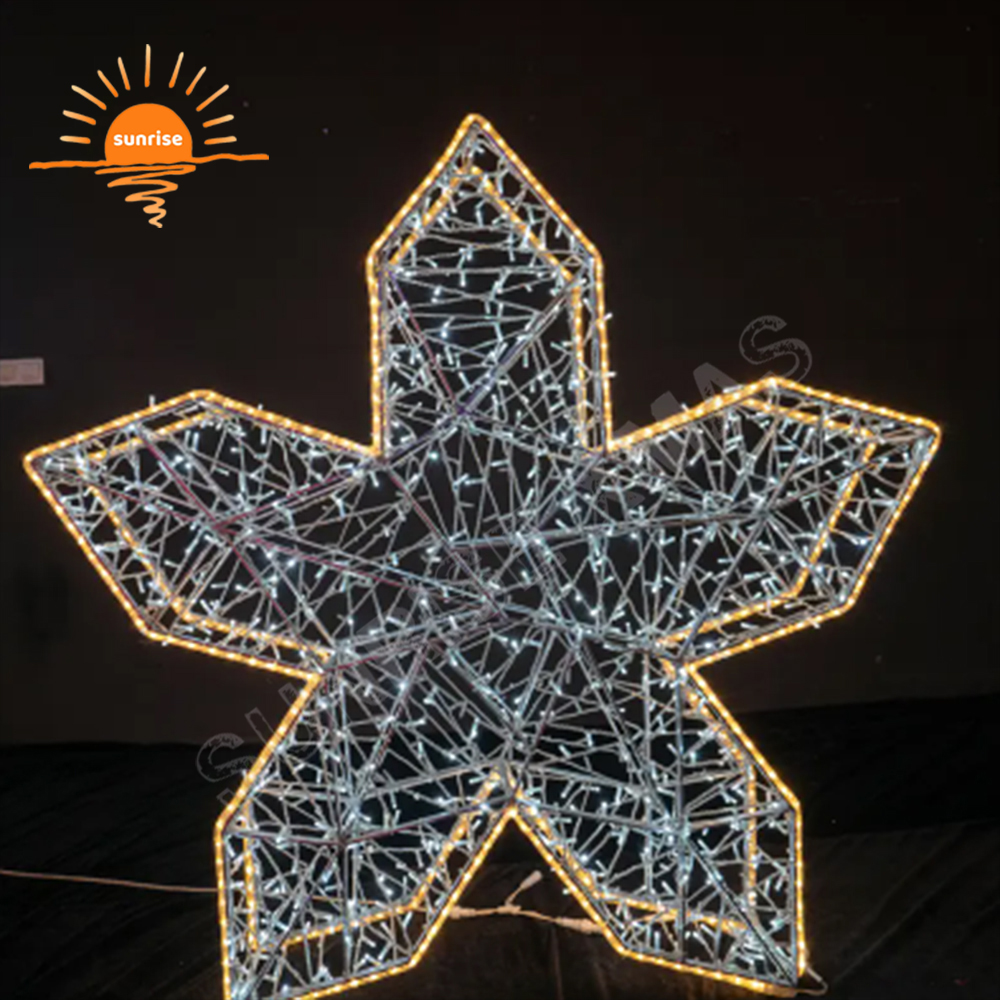 Christmas Decoration Supplies Commercial Huge Outdoor LED  Lighted 3d Christmas Snowflake Large Outdoor Christmas Decorations