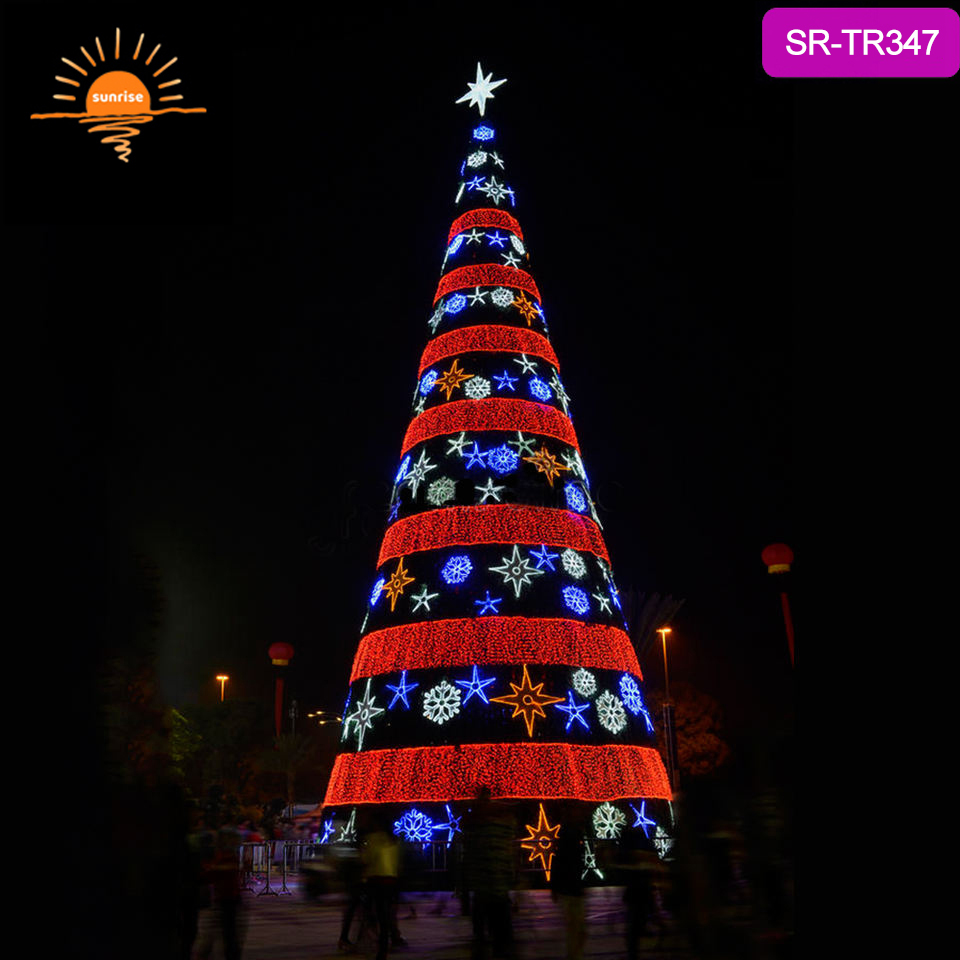 PVC Color LED Giant Waterproof Christmas Tree Commercial Decoration Programmable Outdoor Lighting Music Christmas Decoration