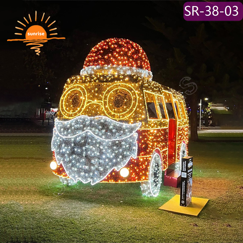 High-quality Christmas Vehicle Lighted show for Holiday Yard Decorations IP65 White Large Outdoor LED Sleigh LED party Light Up