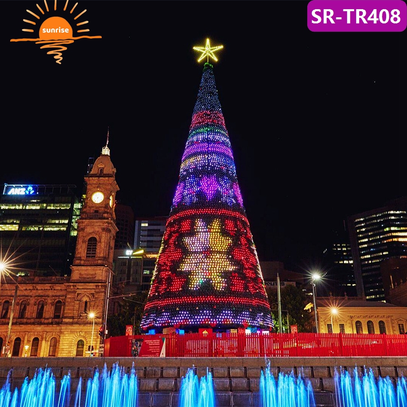 Large-scale Luxury New Year Decoration DMX Music Light Show Synchronized with Christmas Music Programmable Christmas Tree