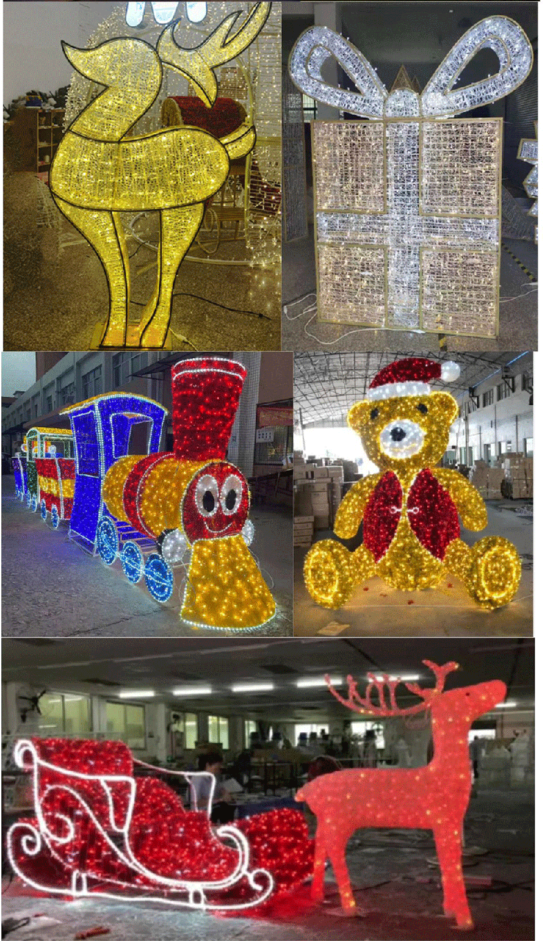3m 5m Outdoor LED  Lighted Walk Through Large Gift Box Presents Large Christmas Props Decoration for Selfie Photoshoot