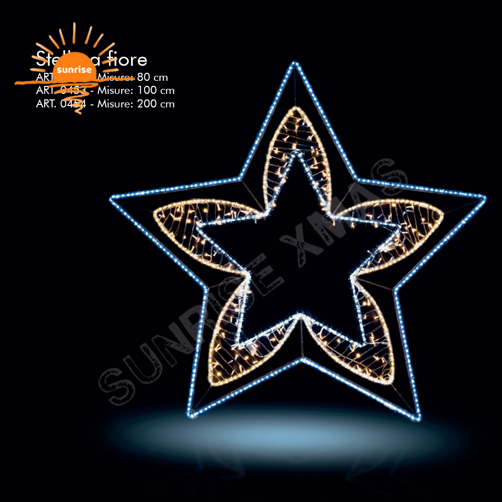 4ft 5ft 6ft 8ft 10ft  Commercial large led light show Christmas hanging star motif decoration for shopping mall