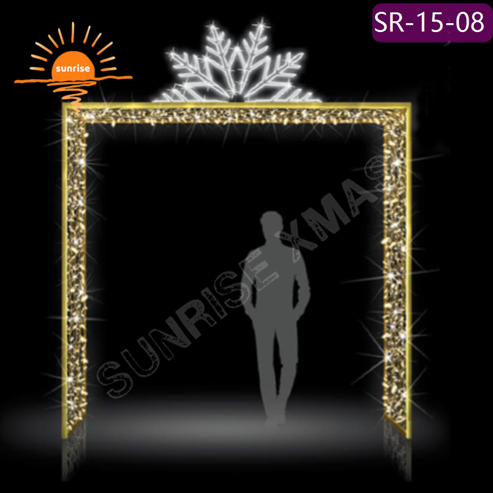 IP65 Christmas custom Landscape light in stock 3D Holiday square street Decoration Outdoor Flashing led gift motif arch light