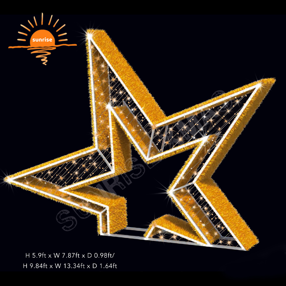 Holiday Iron Sculpture Reindeer Decoration Commercial Angel Large LED Outdoor Christmas Tree and Small Bell Motif Light
